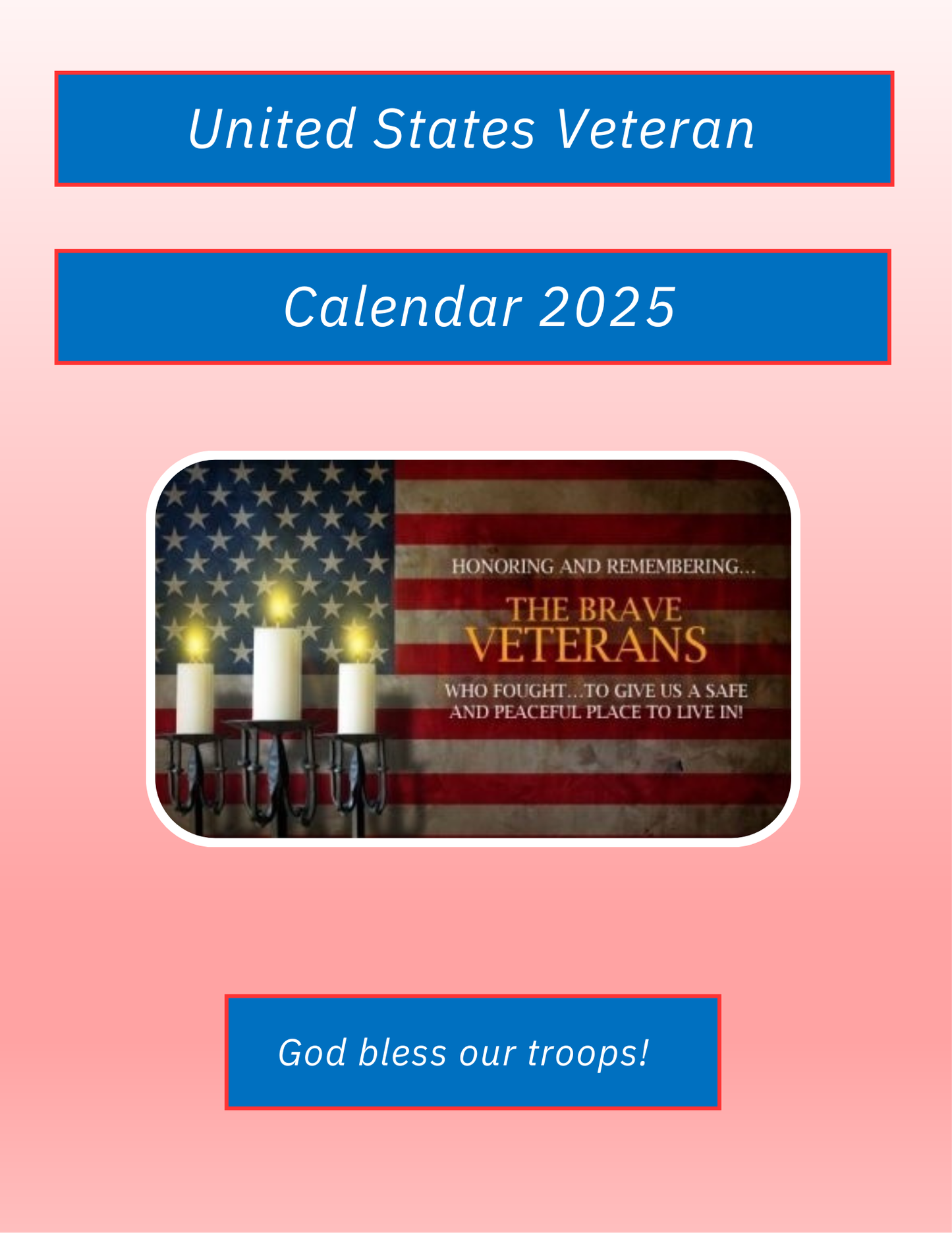 2025 Veteran Tribute Calendar